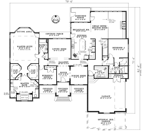 European Floor Plan - Main Floor Plan #17-2165