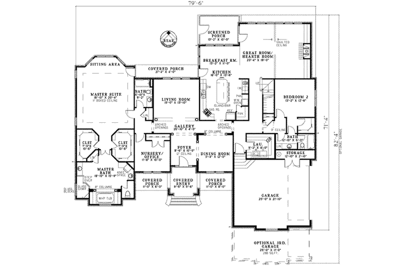 Dream House Plan - Floor Plan - Main Floor 1 for European House Plan #17-2165 - 3 bed, 4 bath