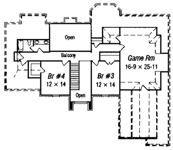 European Floor Plan - Upper Floor Plan #329-296