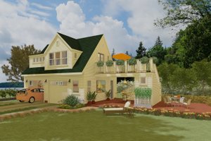 Cottage Exterior - Front Elevation Plan #917-10