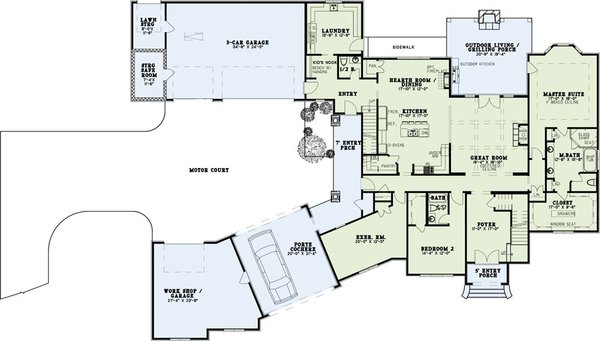 House Blueprint - European Floor Plan - Main Floor Plan #17-2489