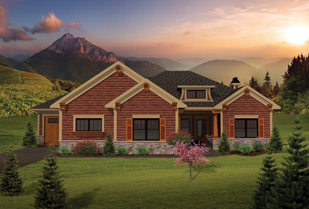 Craftsman Style House Plan - 2 Beds 2 Baths 1967 Sq/Ft Plan #70-1072