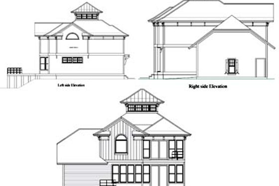 Exterior - Rear Elevation House Plan #71-130 - 2 bed, 3 bath