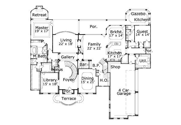 Traditional Floor Plan - Main Floor Plan #411-138
