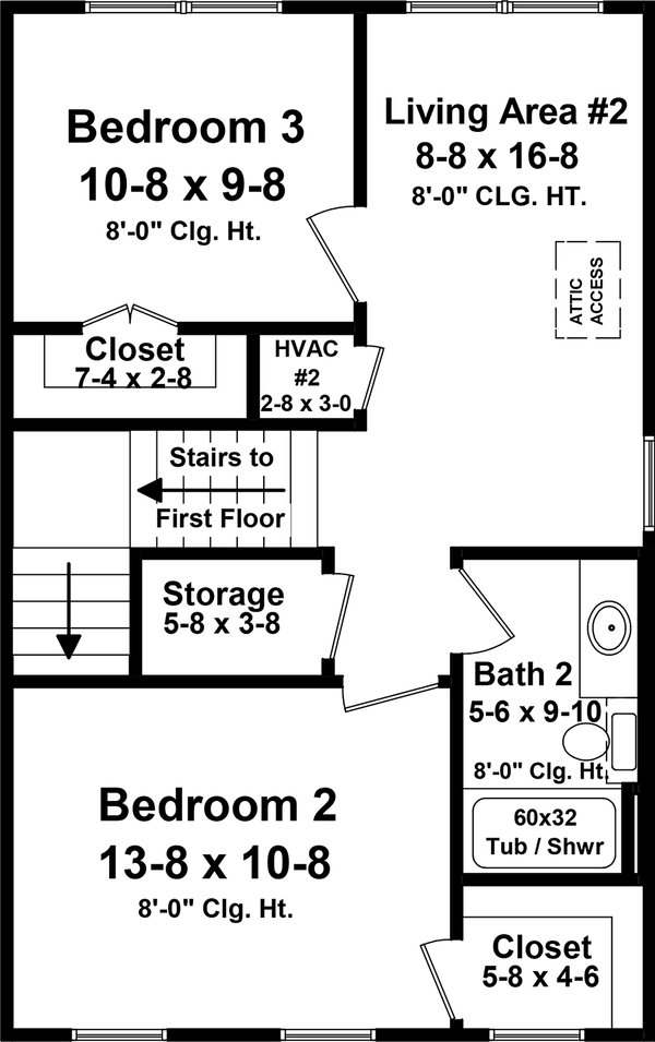 Home Plan - Country Floor Plan - Upper Floor Plan #21-472