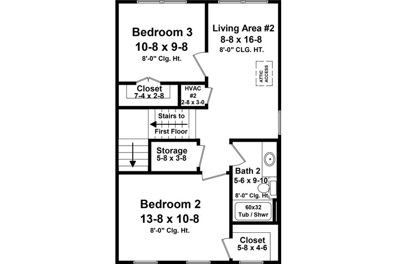 Dream House Plan - Floor Plan - Upper Floor for Country House Plan #21-472 - 3 bed, 2.5 bath