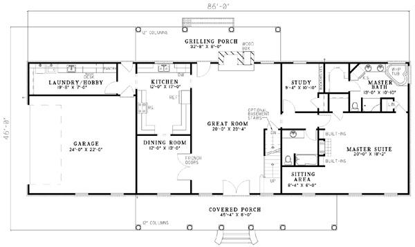 Traditional Floor Plan - Main Floor Plan #17-298
