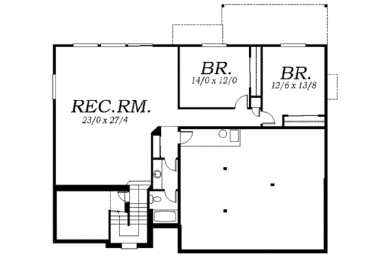 Floor Plan - Lower Floor House Plan #130-133 - 6 bed, 3.5 bath