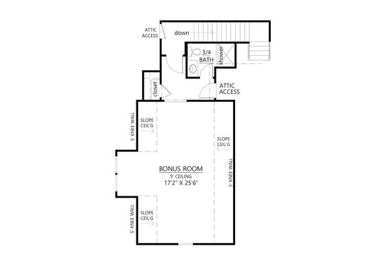 Floor Plan - Upper Floor for Farmhouse House Plan #1074-84 - 4 bed, 3.5 bath