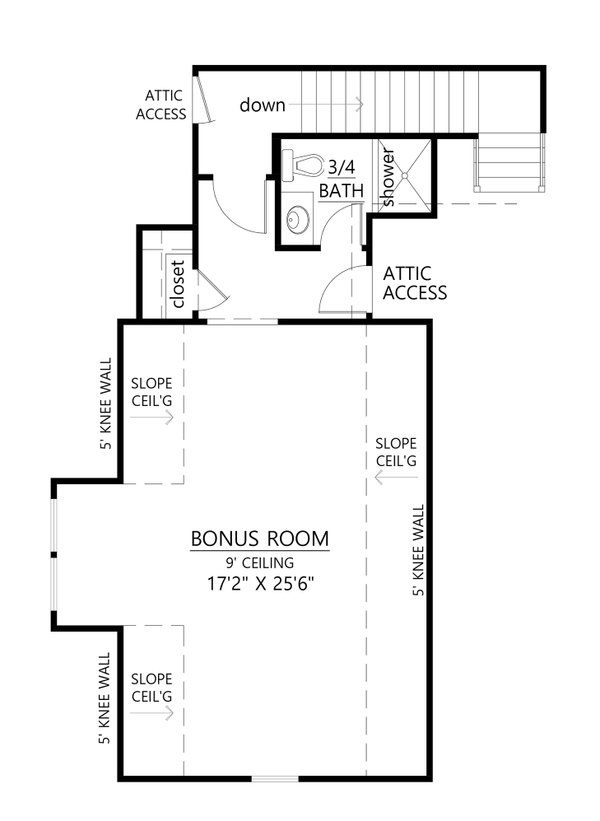 House Blueprint - Farmhouse Floor Plan - Upper Floor Plan #1074-84