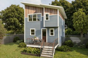 Exterior - Rear Elevation for Modern House Plan #79-321 - 3 bed, 2.5 bath