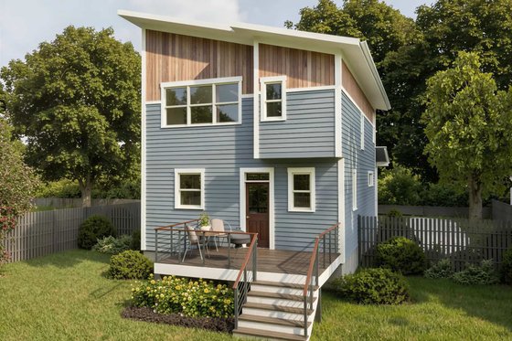 Exterior - Rear Elevation for Modern House Plan #79-321 - 3 bed, 2.5 bath