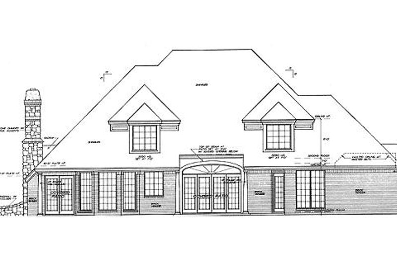 House Design - Exterior - Rear Elevation for Traditional House Plan #310-905 - 4 bed, 2.5 bath