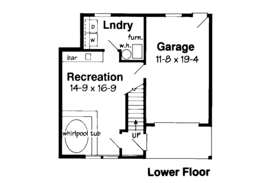 Floor Plan - Lower Floor for Modern House Plan #312-571 - 3 bed, 2 bath