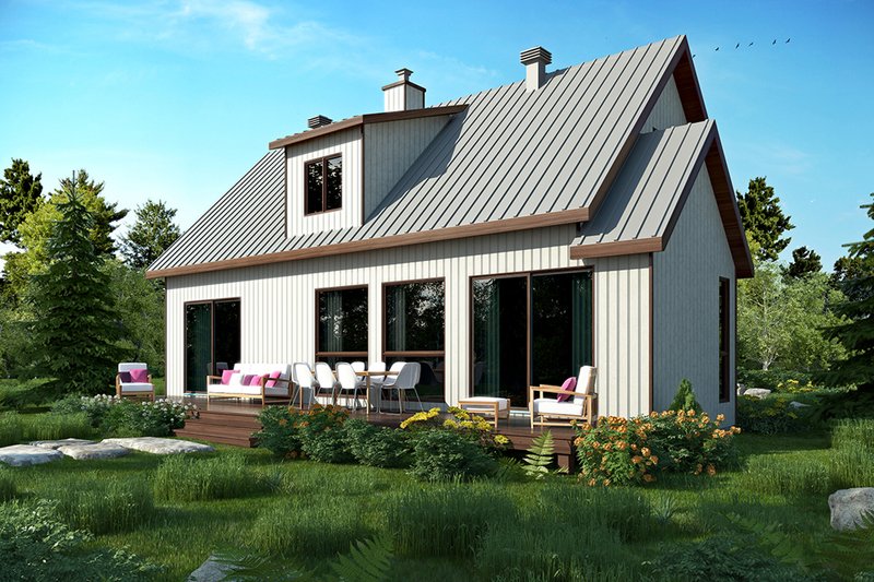 House Plan Design - Exterior - Rear Elevation for Cottage House Plan #23-2313 - 3 bed, 2 bath