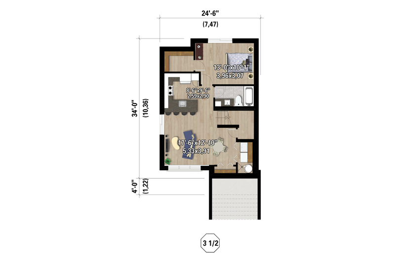 Home Plan - Floor Plan - Lower Floor for Contemporary House Plan #25-5021 - 4 bed, 2 bath