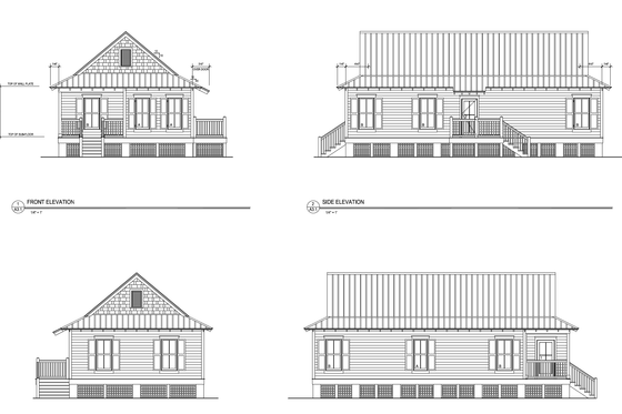 Exterior - Rear Elevation for Cottage House Plan #536-3 - 3 bed, 2 bath