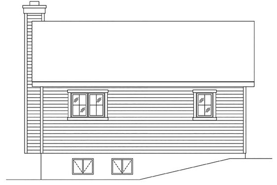 Exterior - Rear Elevation for Cottage House Plan #22-595 - 1 bed, 1 bath