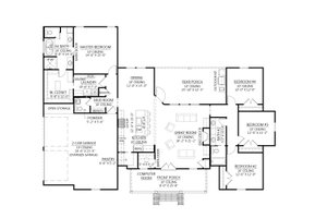Floor Plan - Main Floor for Farmhouse House Plan #1074-36 - 4 bed, 2.5 bath