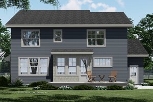 Exterior - Rear Elevation for Traditional House Plan #51-1198 - 4 bed, 3.5 bath
