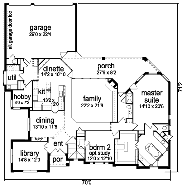 Home Plan - Traditional Floor Plan - Main Floor Plan #84-418