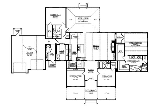 Floor Plan - Main Floor for Ranch House Plan #1058-173 - 3 bed, 3 bath