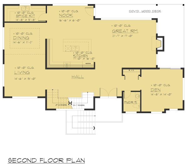 Modern Floor Plan - Upper Floor Plan #1066-84