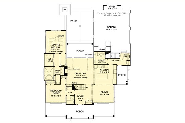 House Blueprint - Farmhouse Floor Plan - Main Floor Plan #929-1167