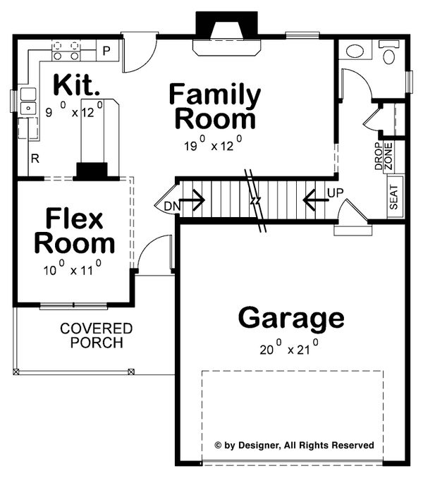 Architectural House Design - Country Floor Plan - Main Floor Plan #20-2258