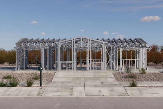 Exterior - Front Elevation 7 for Adobe / Southwestern House Plan #1106-195 - 2 bed, 2 bath