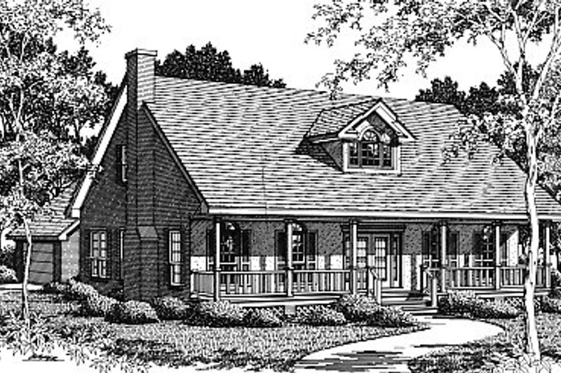 Architectural House Design - Country Exterior - Front Elevation Plan #14-223