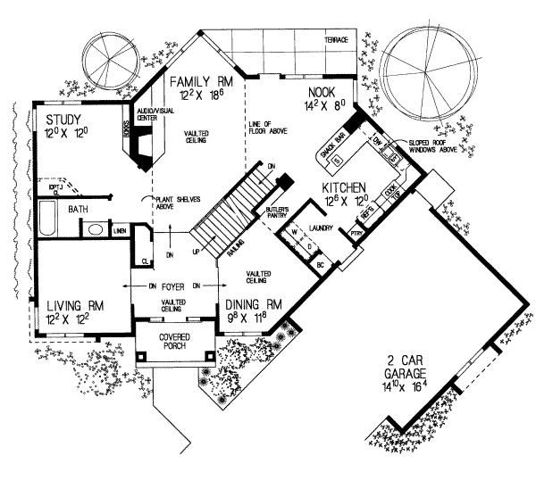 House Blueprint - Traditional Floor Plan - Main Floor Plan #72-375
