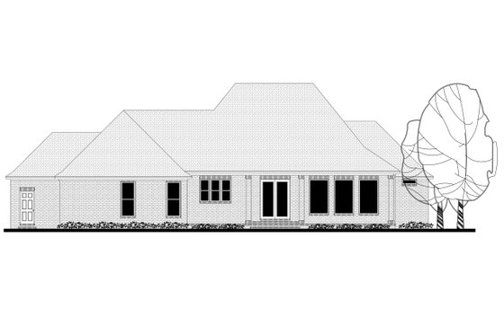 Exterior - Rear Elevation 1 for European House Plan #430-154 - 3 bed, 2 bath