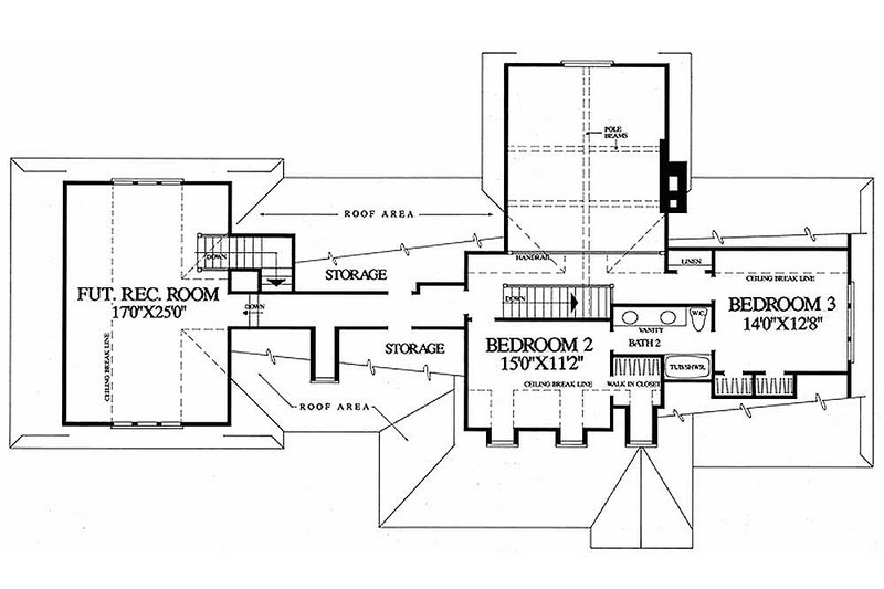 Home Plan - Floor Plan - Upper Floor for Country House Plan #137-131 - 3 bed, 2 bath