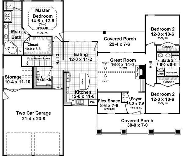 Home Plan - Craftsman Floor Plan - Main Floor Plan #21-381