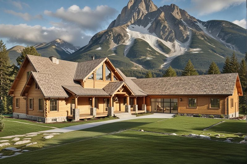 Exterior - Front Elevation 2 for Modern House Plan #117-233 - 3 bed, 3 bath
