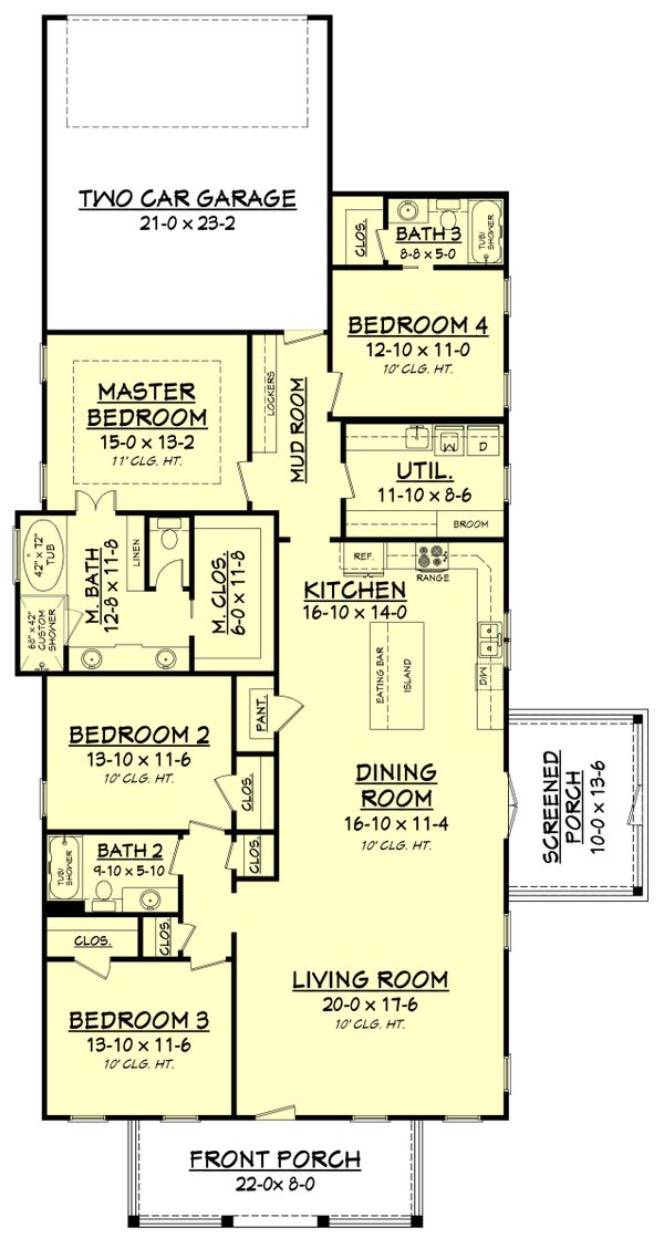 Dream House Plan - Craftsman Floor Plan - Main Floor Plan #430-174