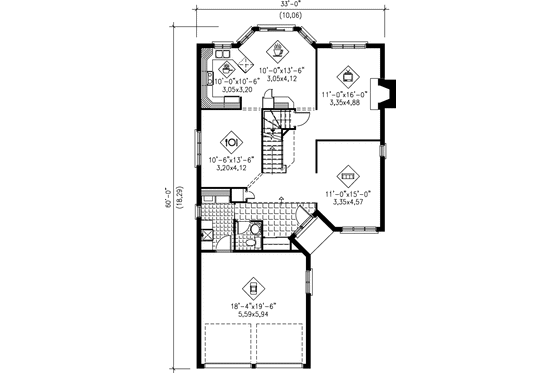 Floor Plan - Main Floor for European House Plan #25-2084 - 4 bed, 2.5 bath