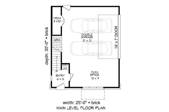 Floor Plan - Main Floor for Contemporary House Plan #932-213 - 2 bed, 2.5 bath