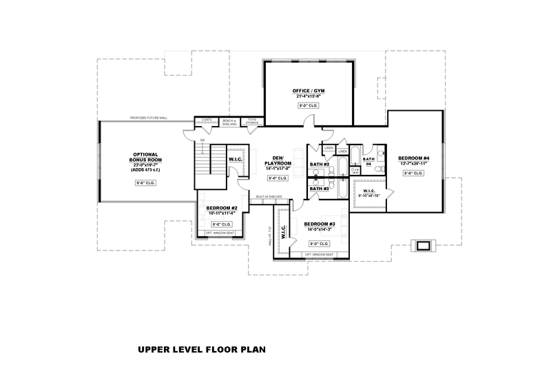 House Plan Design - Floor Plan - Upper Floor for European House Plan #1117-10 - 4 bed, 4.5 bath