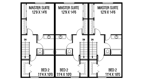 Traditional Floor Plan - Upper Floor Plan #60-590