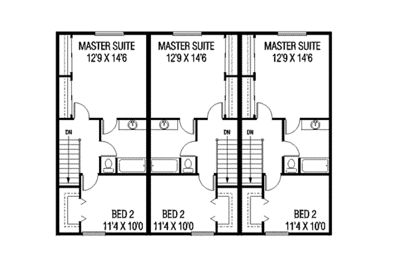 Home Plan - Floor Plan - Upper Floor for Traditional House Plan #60-590 - 2 bed, 1.5 bath