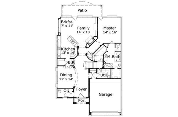 Traditional Floor Plan - Main Floor Plan #411-179