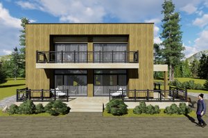 Exterior - Front Elevation 3 for Modern House Plan #549-2 - 3 bed, 2 bath
