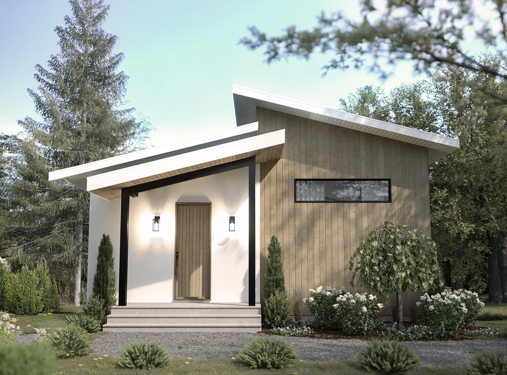 Exterior - Front Elevation 2 for Contemporary House Plan #23-2906 - 2 bed, 1 bath