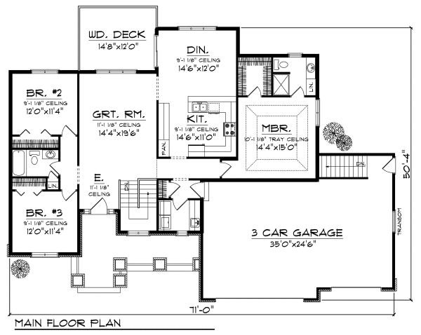 Traditional Style House Plan - 3 Beds 1.5 Baths 1694 Sq/Ft Plan #70-862 ...