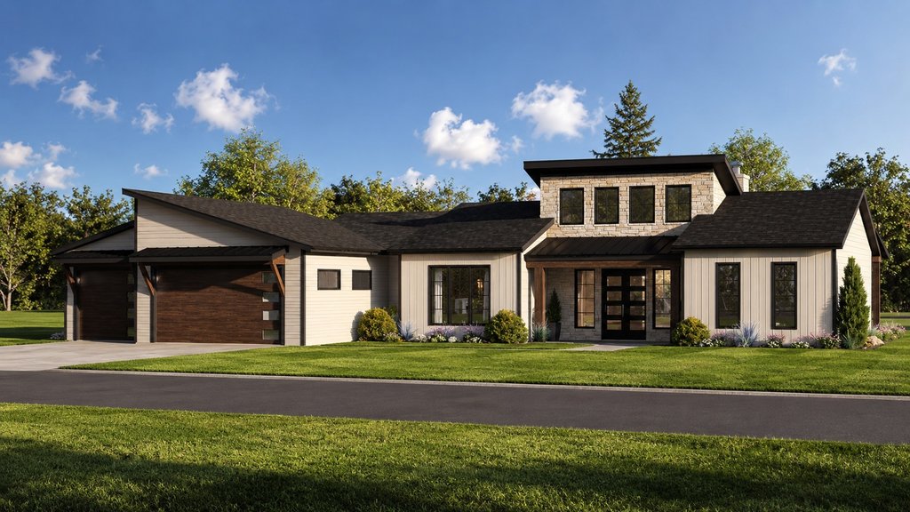 Exterior - Front Elevation 2 for Contemporary House Plan #1064-491 - 2 bed, 2 bath