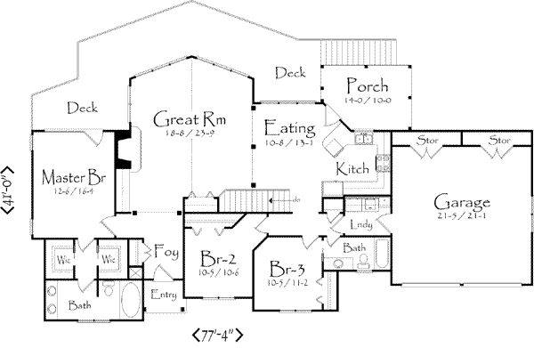Traditional Floor Plan - Main Floor Plan #71-105