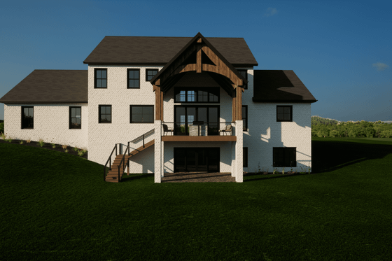 Exterior - Rear Elevation for European House Plan #1116-2 - 4 bed, 3.5 bath
