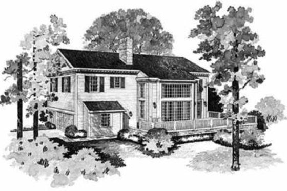 Exterior - Rear Elevation for Southern House Plan #72-148 - 4 bed, 2.5 bath